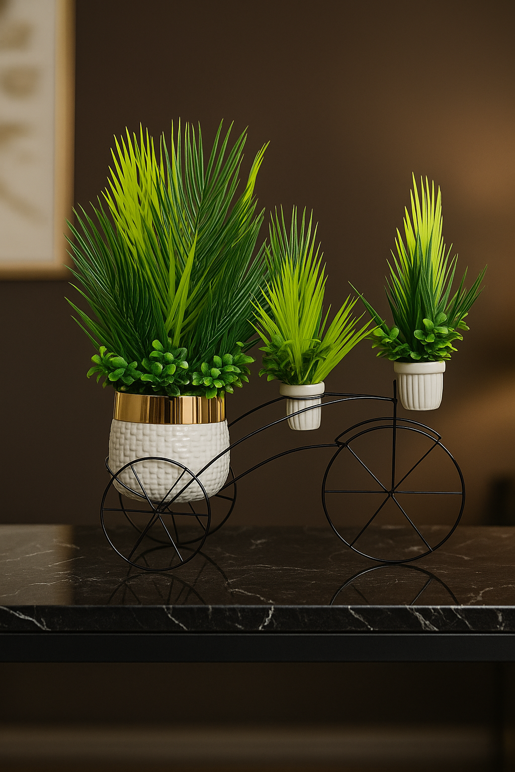 🌿 Royal Green Bicycle Planter Set Large (Luxury Edition)