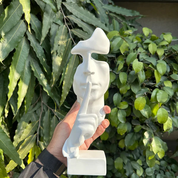 Silent Thinker Face Ceramic Sculpture – Elegant Home & Office Decor