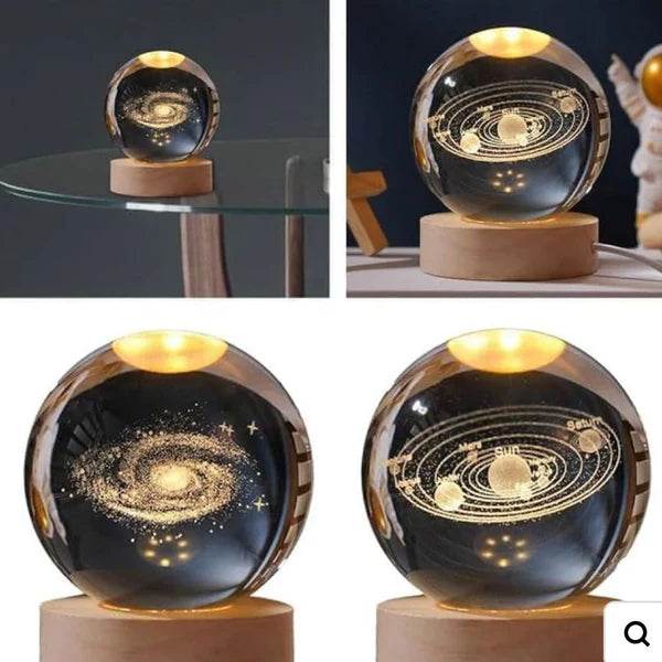 Night Light with Heavenly Bodies Enclosed in Glass – Elegant Home & Office Decor - Naqsh Decor
