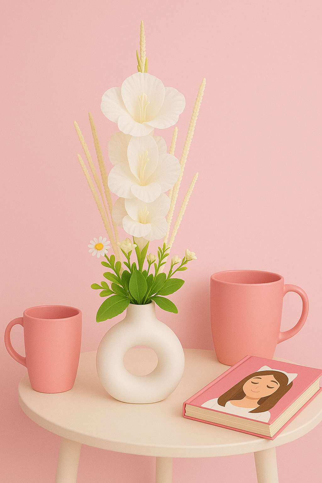 Daisy Twirl Vase With Flower