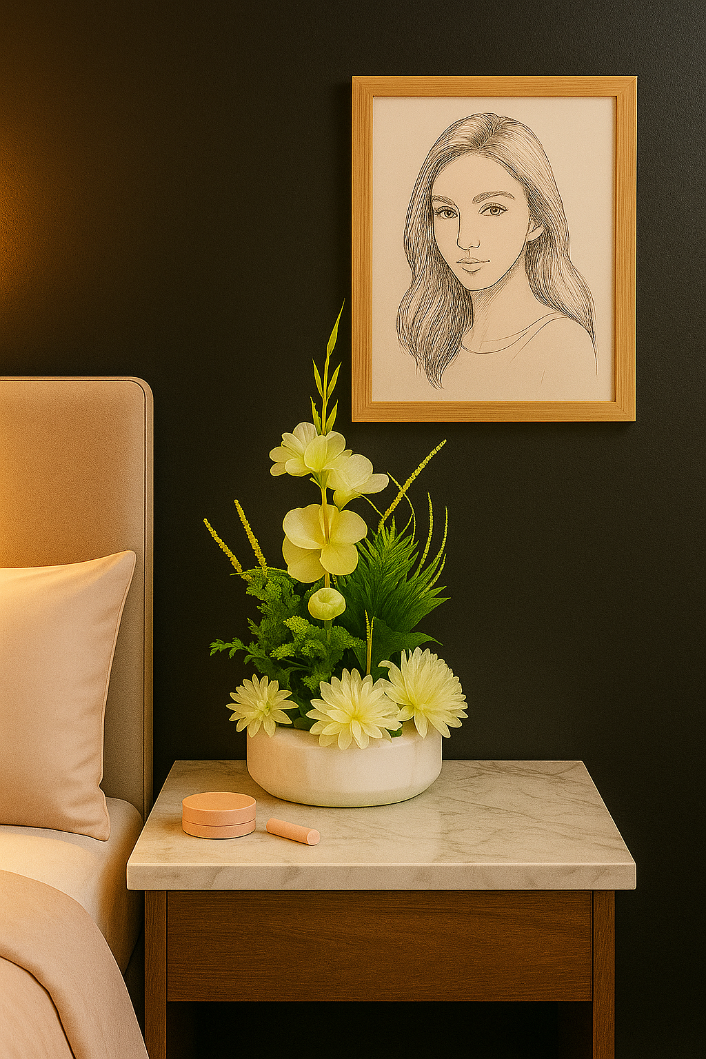 Serenity Bloom Pod – White Elegance Artificial Flower Arrangement