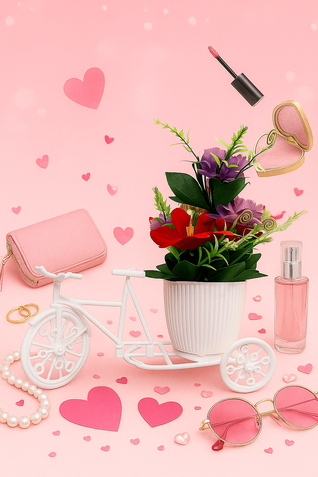 Vintage Bicycle Planter with Artificial Flowers – Decorative Cycle Flower Pot for Home & Office Décor - Naqsh Decor
