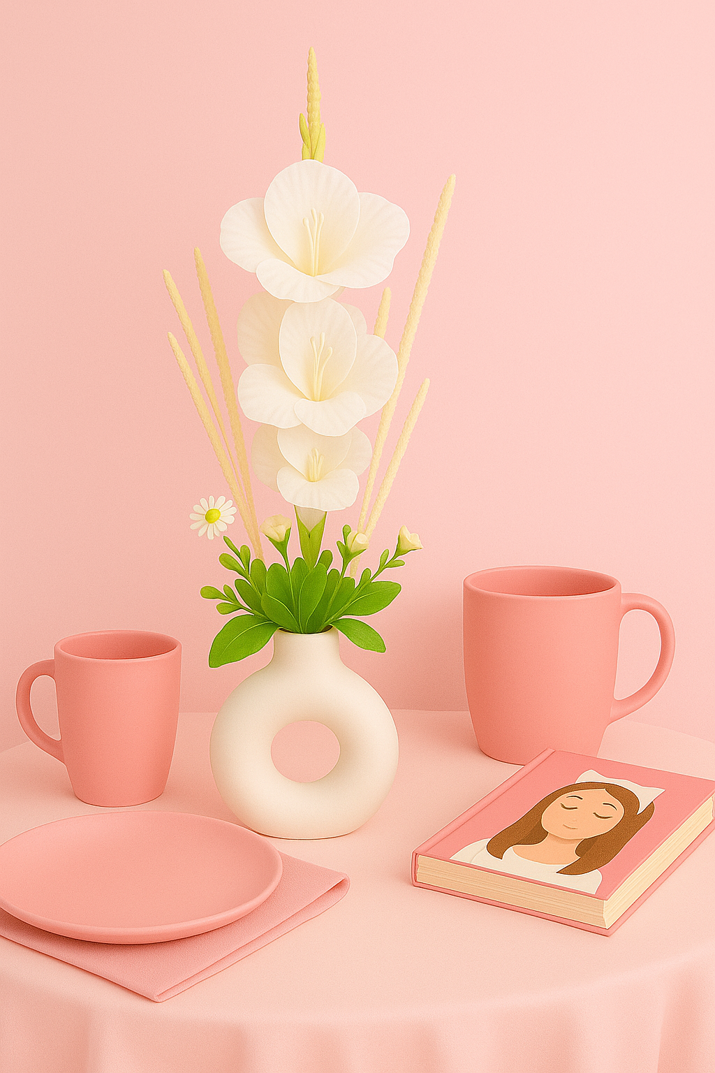 Daisy Twirl Vase With Flower