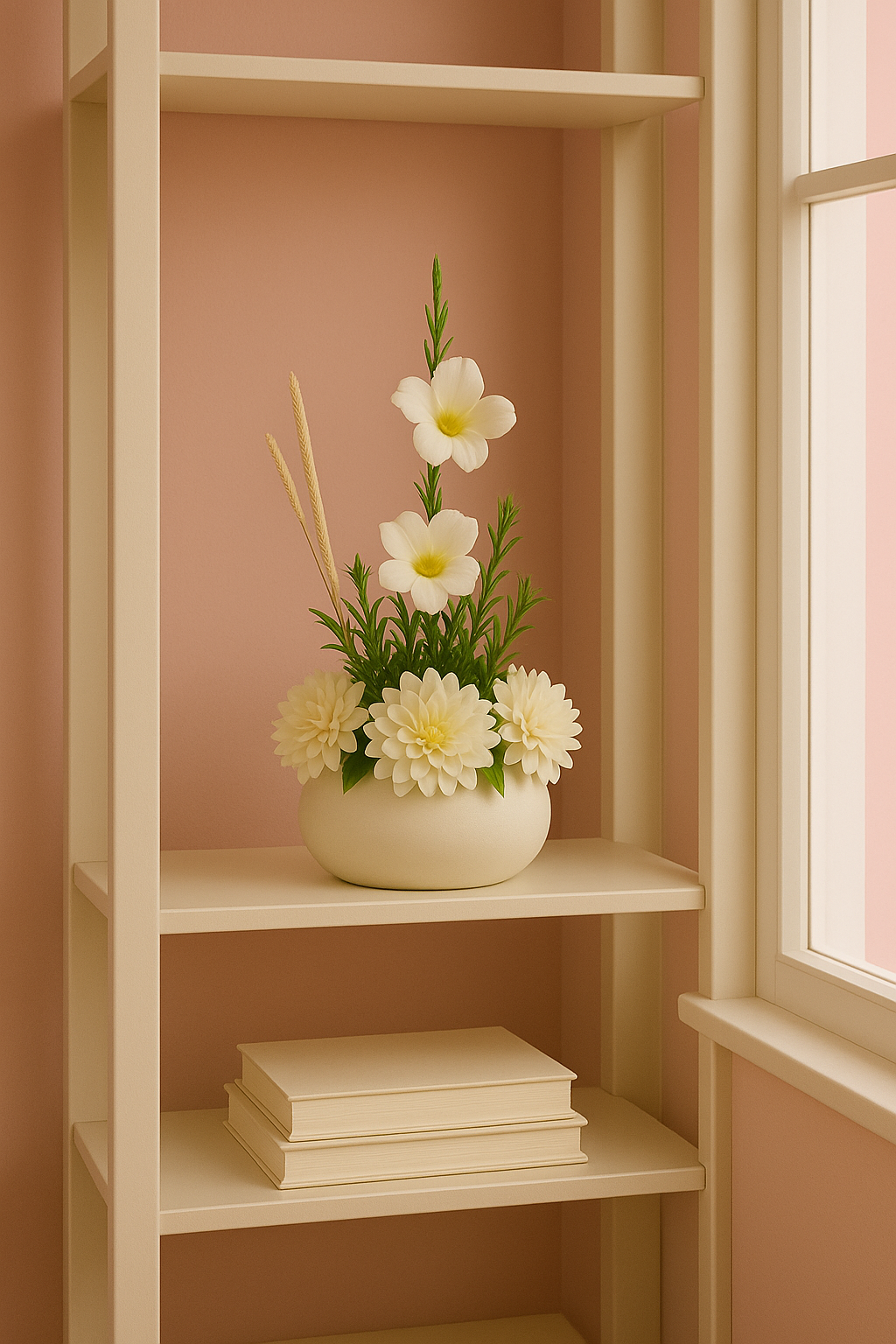 Serenity Bloom Pod – White Elegance Artificial Flower Arrangement