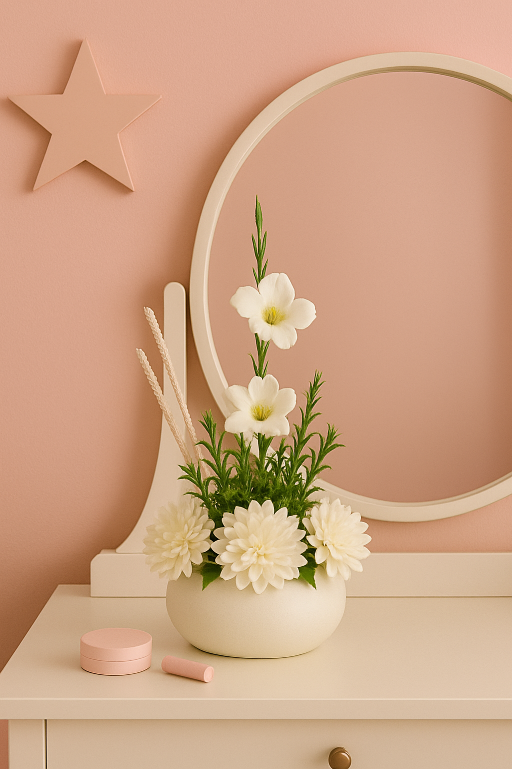 Serenity Bloom Pod – White Elegance Artificial Flower Arrangement
