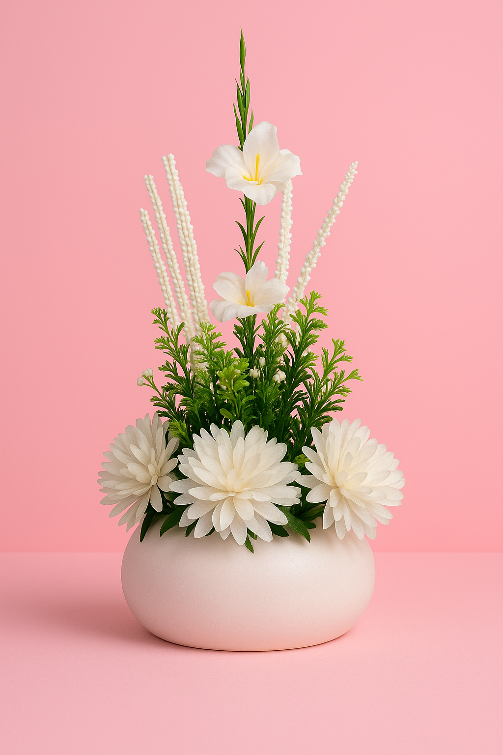 Serenity Bloom Pod – White Elegance Artificial Flower Arrangement