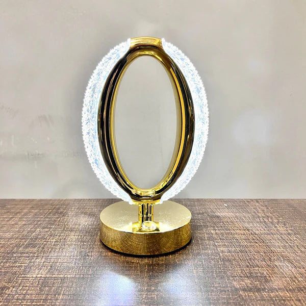 Gold-Plated Side Table Lamp with Multicolor Lighting – Rechargeable & Modern Design