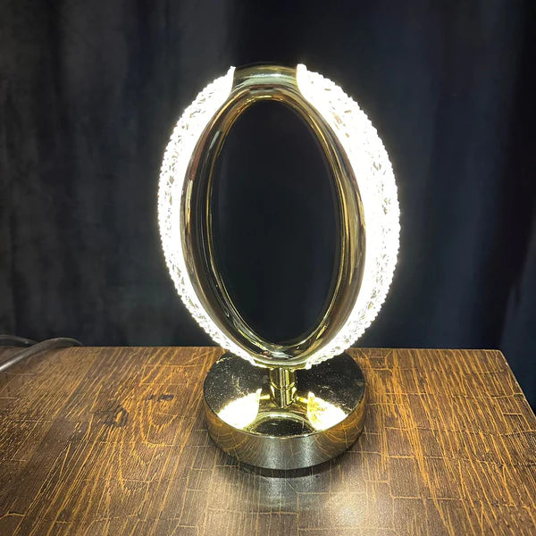 Gold-Plated Side Table Lamp with Multicolor Lighting – Rechargeable & Modern Design