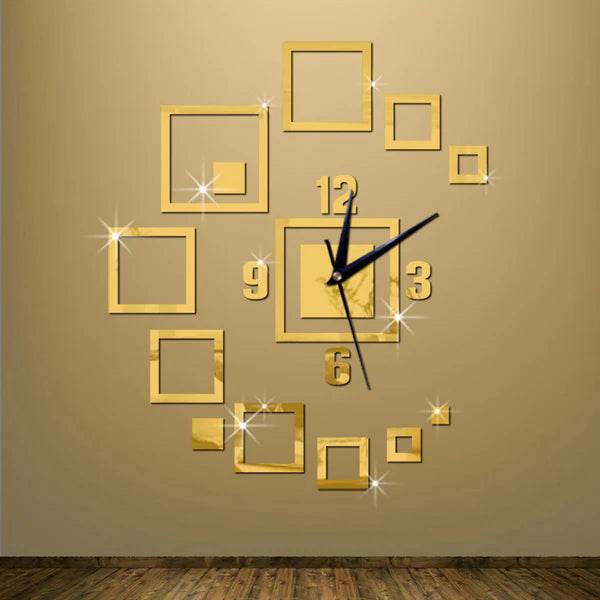 Gold acrylic clock - Naqsh Decor